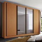 Guarda Roupa Casal Premium Zara 279,3cm Com Espelho 4 Portas