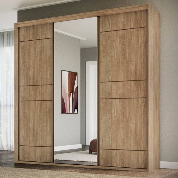 Guarda-roupa Casal Qualita 3 Portas Carvalho