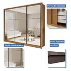 Guarda-roupa Casal Ravena 3 Portas De Correr Espelhada Carval