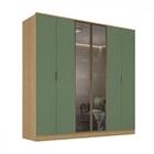 Guarda-roupa Casal Ravi 6 Portas 4 Gavetas 100%mdf Olmo/verde