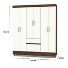 Guarda Roupa Casal Ravie 150cm 6 Portas Imbuia Champagne Tana
