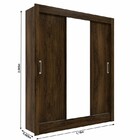 Guarda-roupa Casal Real 3 Portas De Correr Com Espelho Cor Ca