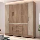 Guarda-roupa Casal Realce Ii 8 Pt 4 Gv Nogal