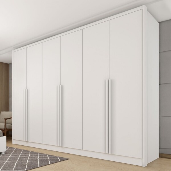 Guarda-roupa Casal Realeza 6 Portas 6 Gavetas Neve - Tcil Móv
