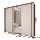 Guarda-roupa Casal Redentor 3 Portas 6 Gavetas Com Espelho Na