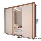 Guarda-roupa Casal Redentor Slim 3 Portas 6 Gavetas Com Espel