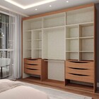 Guarda-roupa Casal Redentor Slim 3 Portas 6 Gavetas Com Espel