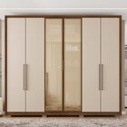 Guarda Roupa Casal Reflecta Com Puxador Em Alumínio 6 Portas