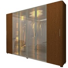 Guarda Roupa Casal Reflecta Led Innova Castanho - Gelius