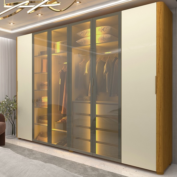 Guarda Roupa Casal Reflecta Led Innova Naturale Off White - G