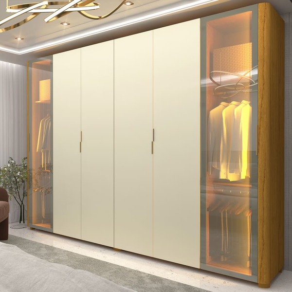 Guarda Roupa Casal Reflecta Led Innova Naturale Off White - G