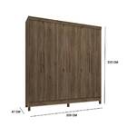 Guarda Roupa Casal Renata 6 Portas 3 Gavetas Ébano Bnn Decor