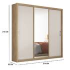 Guarda Roupa Casal Residence Com Espelho 3 Portas 2 Gavetas A