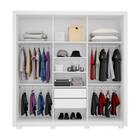 Guarda Roupa Casal Residence Com Pés 3 Portas 2 Gavetas Branc