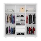 Guarda Roupa Casal Residence Com Pés 3 Portas 2 Gavetas Branc