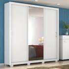 Guarda Roupa Casal Residence Com Pés 3 Portas 2 Gavetas Branc