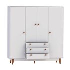 Guarda-roupa Casal Retrô 4 Pt 3 Gv Branco