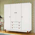 Guarda-roupa Casal Retrô 4 Pt 3 Gv Branco