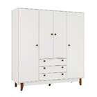 Guarda-roupa Casal Retrô 4 Pt 3 Gv Branco
