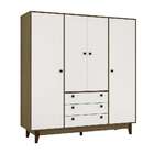 Guarda-roupa Casal Retrô 4 Pt 3 Gv Rústico E Branco