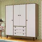 Guarda-roupa Casal Retrô 4 Pt 3 Gv Rústico E Branco