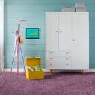 Guarda-roupa Casal Retrô Plus 3 Pt 3 Gv Branco Acetinado