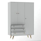 Guarda-roupa Casal Retrô Plus 3 Pt 3 Gv Branco Acetinado