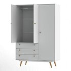 Guarda-roupa Casal Retrô Plus 3 Pt 3 Gv Branco Acetinado