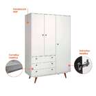 Guarda-roupa Casal Retrô Plus 3 Pt 3 Gv Branco Acetinado