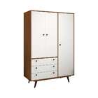 Guarda-roupa Casal Retrô Plus 3 Pt 3 Gv Rustik Carvalho E Bra