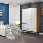 Guarda-roupa Casal Retrô Plus 3 Pt 3 Gv Rustik Carvalho E Bra