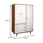 Guarda-roupa Casal Retrô Plus 3 Pt 3 Gv Rustik Carvalho E Bra