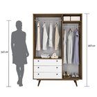 Guarda-roupa Casal Retrô Plus 3 Pt 3 Gv Rustik Carvalho E Bra