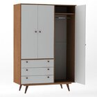 Guarda-roupa Casal Retrô Plus 3 Pt 3 Gv Rustik Carvalho E Bra