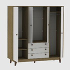 Guarda Roupa Casal Retrô Vintage 4 Portas Rustik Olivar