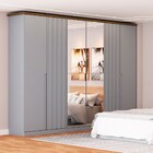 Guarda-roupa Casal Rio Com Espelho 6 Portas 6 Gavetas Cinza/n