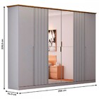 Guarda-roupa Casal Rio Com Espelho 6 Portas 6 Gavetas Cinza/n