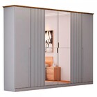 Guarda-roupa Casal Rio Com Espelho 6 Portas 6 Gavetas Cinza/n