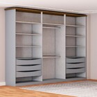 Guarda-roupa Casal Rio Com Espelho 6 Portas 6 Gavetas Cinza/n