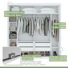 Guarda Roupa Casal Ripado 2 Portas 4 Gavetas Com Pés Upper Ye