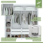 Guarda Roupa Casal Ripado 2 Portas 4 Gavetas Upper Glass Com