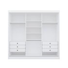 Guarda-roupa Casal Ripado 3 Portas De Correr Com Espelho 100%