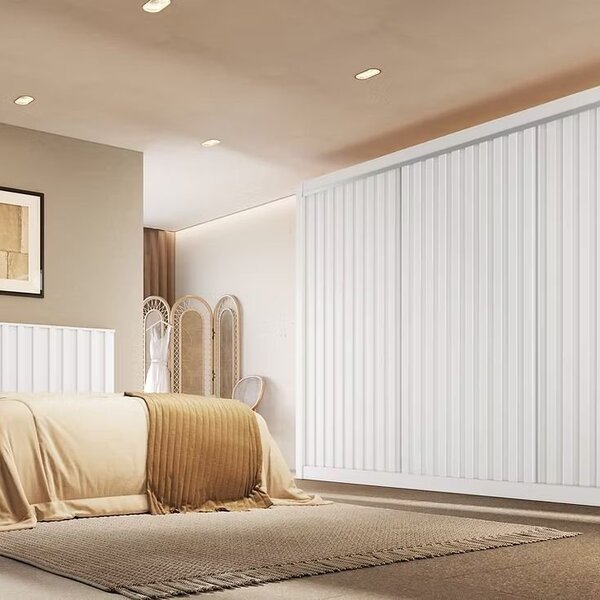 Guarda-roupa Casal Ripado 3 Portas E 6 Gavetas 100% Mdf York