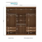 Guarda Roupa Casal Ripado 6 Portas 4 Gavetas Antony Com Espel