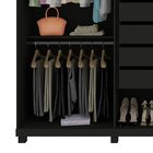 Guarda Roupa Casal Ripado 6 Portas 4 Gavetas Com Espelho Abso
