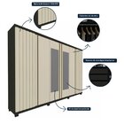 Guarda Roupa Casal Ripado 6 Portas 4 Gavetas Com Espelho Abso