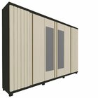 Guarda Roupa Casal Ripado 6 Portas 4 Gavetas Com Espelho Abso