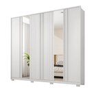 Guarda-roupa Casal Ripado 6 Portas 4 Gavetas Com Espelho E Pé