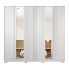 Guarda-roupa Casal Ripado 6 Portas 4 Gavetas Com Espelho E Pé