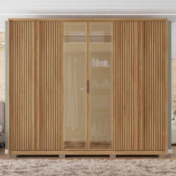 Guarda Roupa Casal Ripado 6 Portas 4 Gavetas Reflecta Suburba